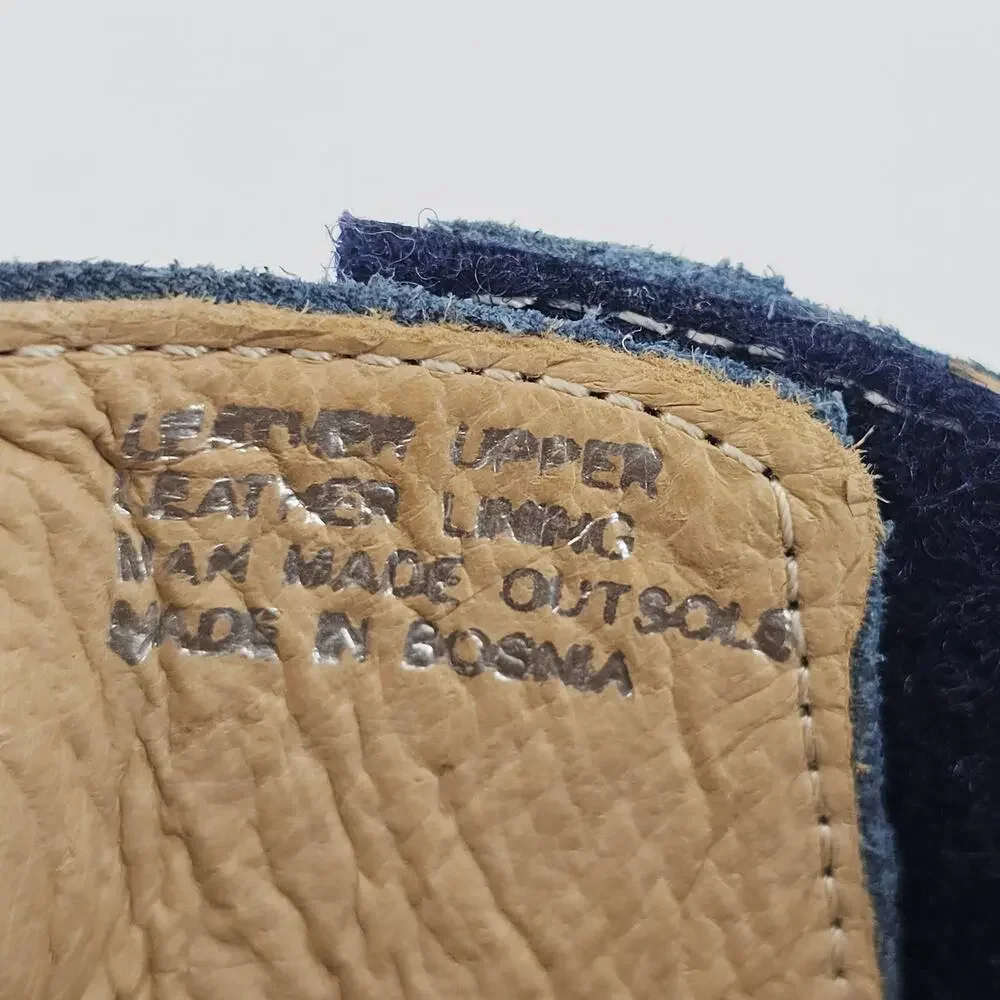 Miz Mooz Leather Side-Zip Sandals Finnley River Slingback Slide Navy EU 38 7.5-8 - Picture 9 of 10